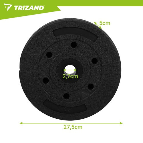 Discuri de greutate bituminoase de 5 kg, set de 4 – 20 kg în total
