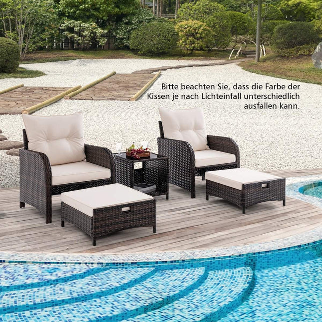 Set mobilier balcon din 5 piese Mobilier de gradina din PE polyrattan grup de scaune pentru gradina
