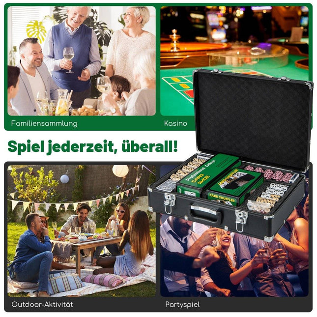 Set de jetoane de poker de 600 de piese cu carcasă - jetoane de lut de 14 g