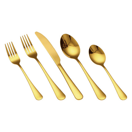 60-Piece Gold Stainless Steel Flatware Set for 12