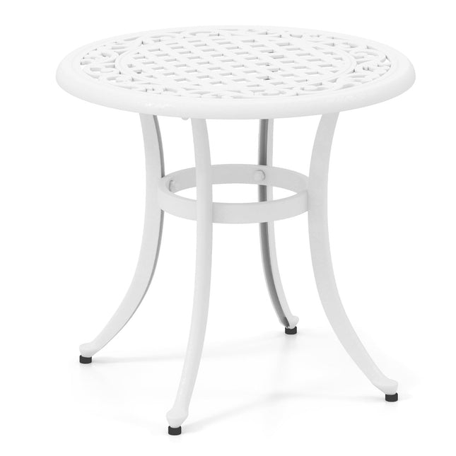 Masă rotundă de terasă din aluminiu turnat, 60 cm – picioare reglabile