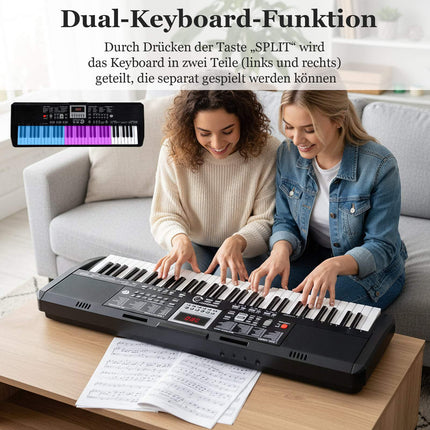 Set de claviatură electronică cu 61 de taste și suport reglabil