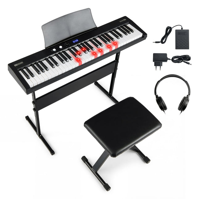 Set de claviatură electronică cu 61 de taste și suport reglabil