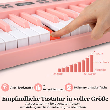 Claviatură electronică pliabilă cu 61 de taste cu MIDI, roz