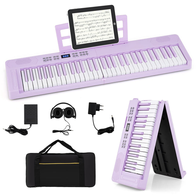 Claviatură electronică pliabilă cu 61 de taste, MIDI și Split