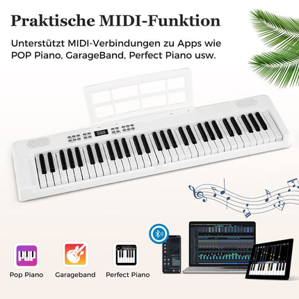 Claviatură electronică pliabilă cu 61 de taste, MIDI și Split