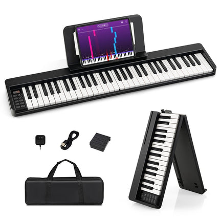 Pian digital pliabil cu 61 de clape, Bluetooth și accesorii