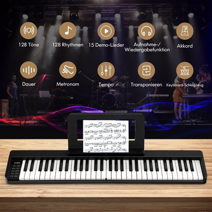 Pian digital pliabil cu 61 de clape, Bluetooth și accesorii