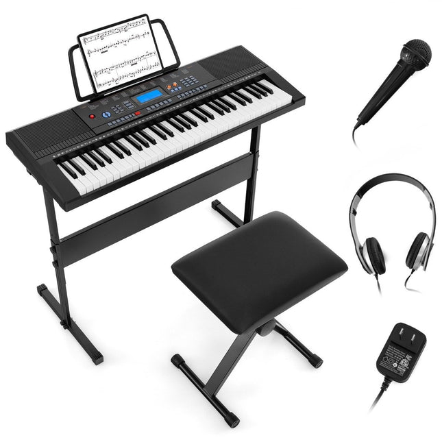 Set tastatură electronică portabilă cu 61 de taste cu suport și microfon