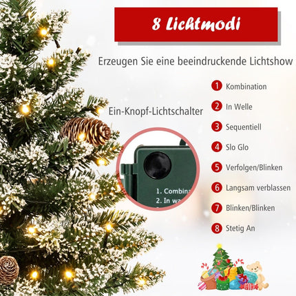 Mini brad de Crăciun împodobit cu zăpadă, 64 cm, cu lumini LED