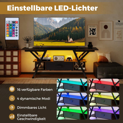 Suport TV de 65 de inci cu lumini LED și spațiu de depozitare
