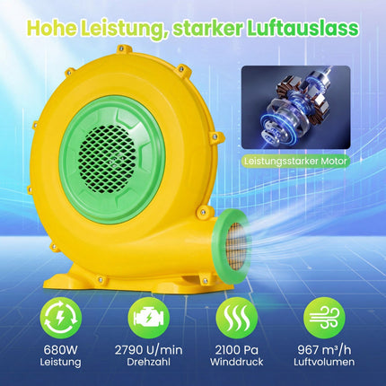 Suflantă gonflabilă de 680 W cu ancore și mâner