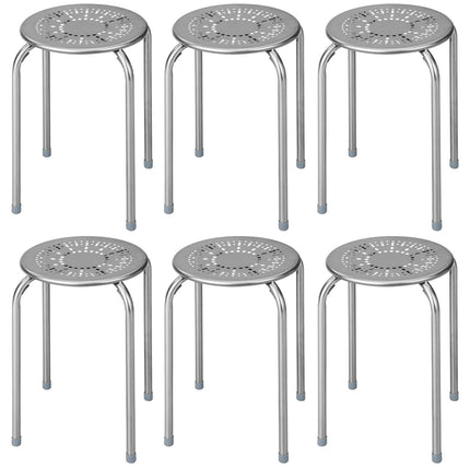 Scaune metalice suprapuse cu design Daisy, set de 6 – gri