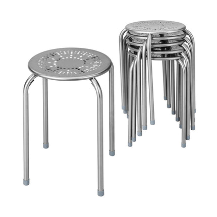 Scaune metalice suprapuse cu design Daisy, set de 6 – gri