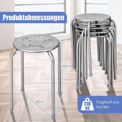 Scaune metalice suprapuse cu design Daisy, set de 6 – gri
