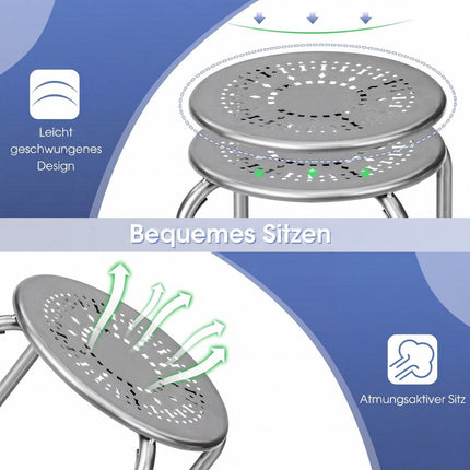 Scaune metalice suprapuse cu design Daisy, set de 6 – gri