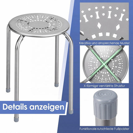 Scaune metalice suprapuse cu design Daisy, set de 6 – gri