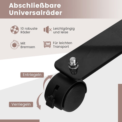 Separator de cameră pliabil cu 6 panouri cu roți blocabile, 172 cm