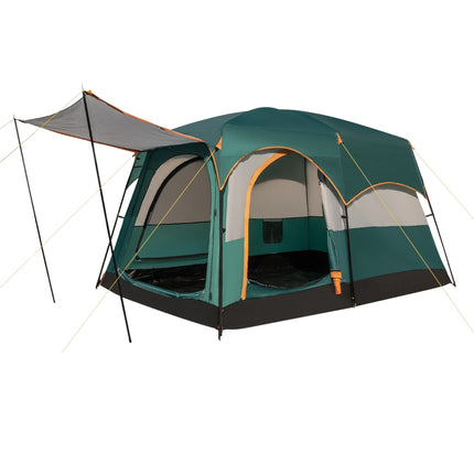 Cort de camping pentru 6 persoane cu separator, prelată de ploaie și geantă de transport