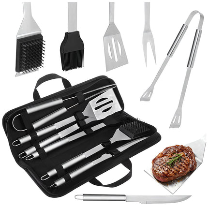 Set de 6 ustensile pentru grătar din oțel inoxidabil cu cutie