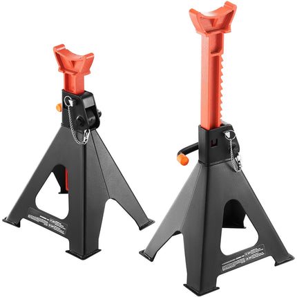 6-Ton Jack Stands, Double Locking, Adjustable, 1 Pair