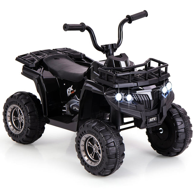 Quad electric pentru copii de 6V cu MP3 și lumini LED, negru