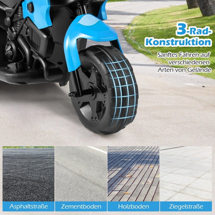 Motocicletă electrică pentru copii de 6V, cu 3 roți, lumini LED