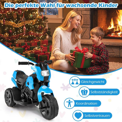 Motocicletă electrică pentru copii de 6V, cu 3 roți, lumini LED