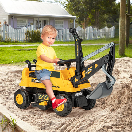Excavator pentru copii de 6 V, scaun rotativ, muzică