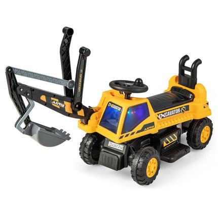 Excavator pentru copii de 6 V, scaun rotativ, muzică