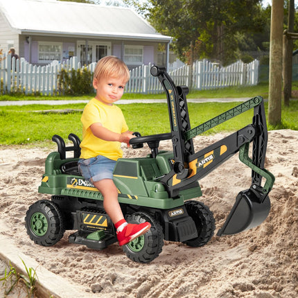 Excavator pentru copii de 6 V, scaun rotativ, muzică