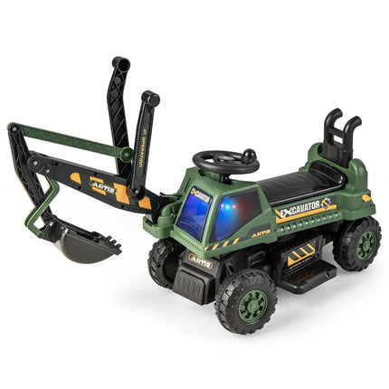 Excavator pentru copii de 6 V, scaun rotativ, muzică