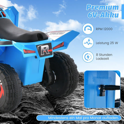 Quad electric pentru copii 6V cu comutator inainte/marsarier Quad copii mini quad electric albastru