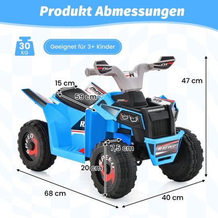 Quad electric pentru copii 6V cu comutator inainte/marsarier Quad copii mini quad electric albastru