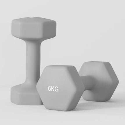 Set de gantere hexagonale de 6 kg, prindere anti-alunecare, sală de gimnastică acasă