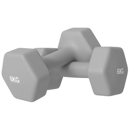 Set de gantere hexagonale de 6 kg, prindere anti-alunecare, sală de gimnastică acasă