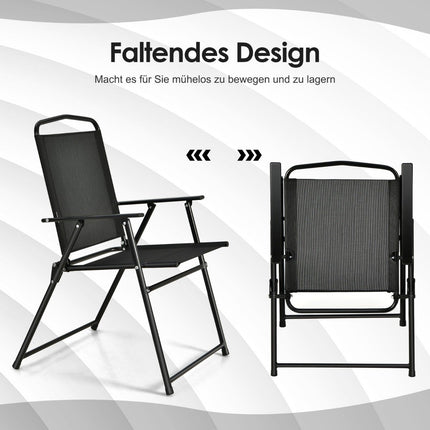 6-piece patio furniture set with coffee table & 4 folding chairs & umbrella