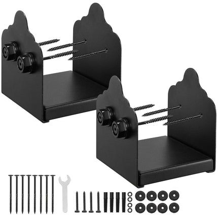 6x6 Post Base Brackets, 2-Pack Carbon Steel, Black