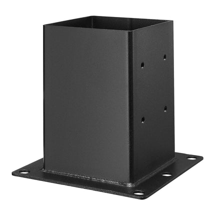 6x6 Post Base Brackets, 4-Pack Carbon Steel, Black