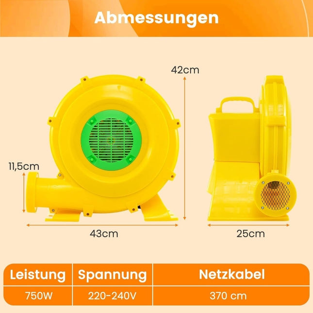 Ventilator gonflabil de 750 W cu mâner și țăruși