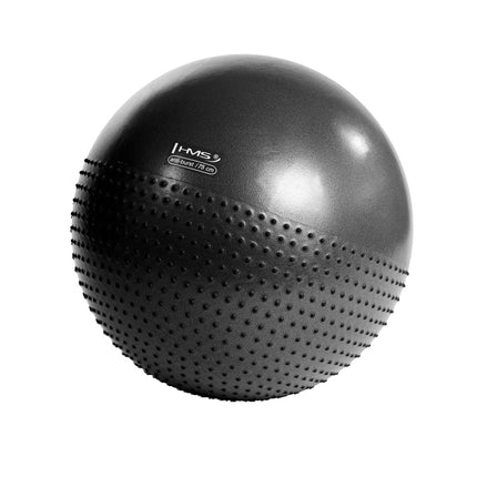 Minge de gimnastică neagră de 75 cm - anti-explozie, anti-alunecare