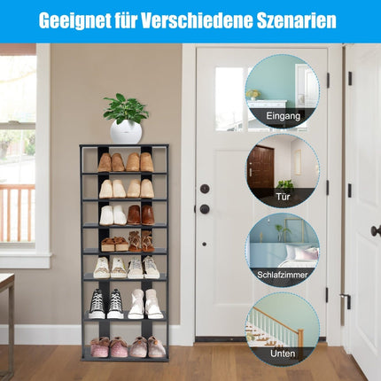 Suport vertical pentru pantofi cu 7 niveluri, raft detașabil, MDF, 110,5 cm