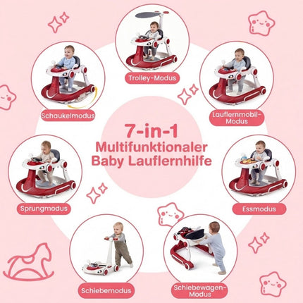 Premergător pentru bebeluși 7 în 1 cu înălțime și viteză reglabile