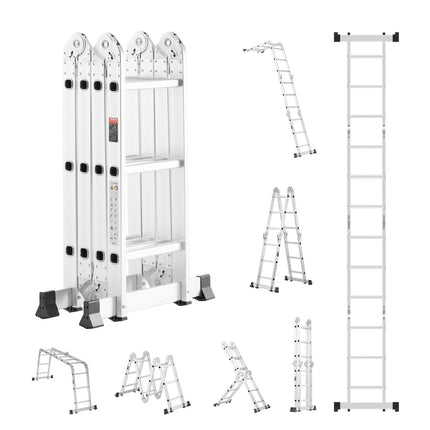 7-in-1 Folding Ladder, 12 Ft Reach, 330 Lb Capacity