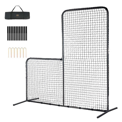 7x7 Ft Baseball L-Screen Pitching Net, Carry Bag
