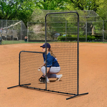 7x7 Ft Baseball L-Screen Pitching Net, Carry Bag