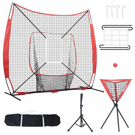 7x7ft Baseball Softball Practice Net – Bow Frame, Bag