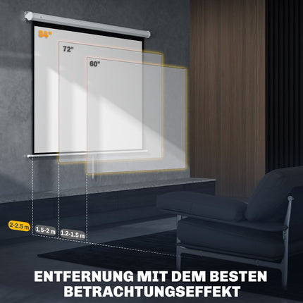 Ecran proiector 4:3 de 84"", 4K HD, montare pe perete/tavan
