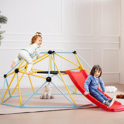 8ft Geometric Climbing Dome With Slide, 600 lb Capacity