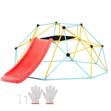 8ft Geometric Climbing Dome With Slide, 600 lb Capacity